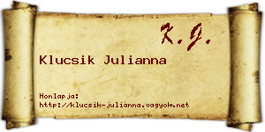 Klucsik Julianna névjegykártya