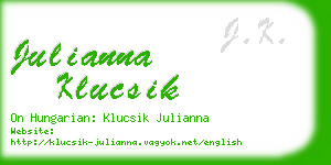 julianna klucsik business card